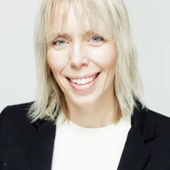 A person with blonde hair
