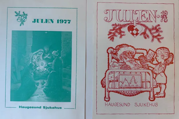 To gamle plakater med tekst og bilde