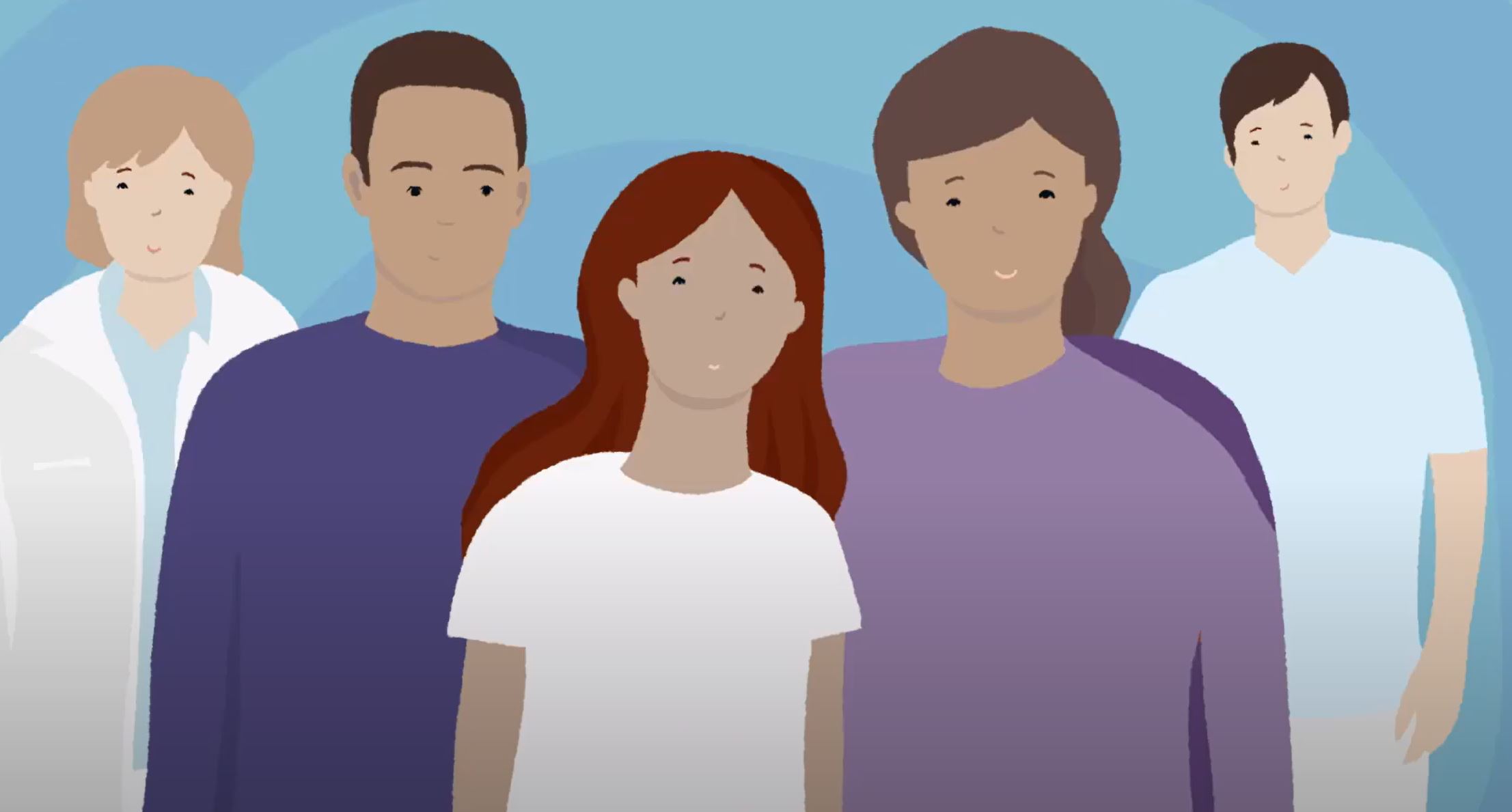 En gruppe mennesker som står sammen