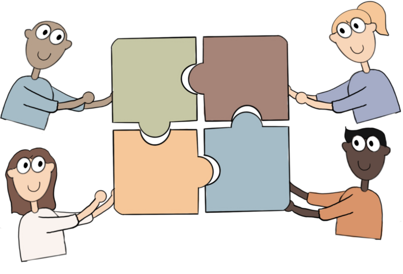 Fire figurar og eit puslespel