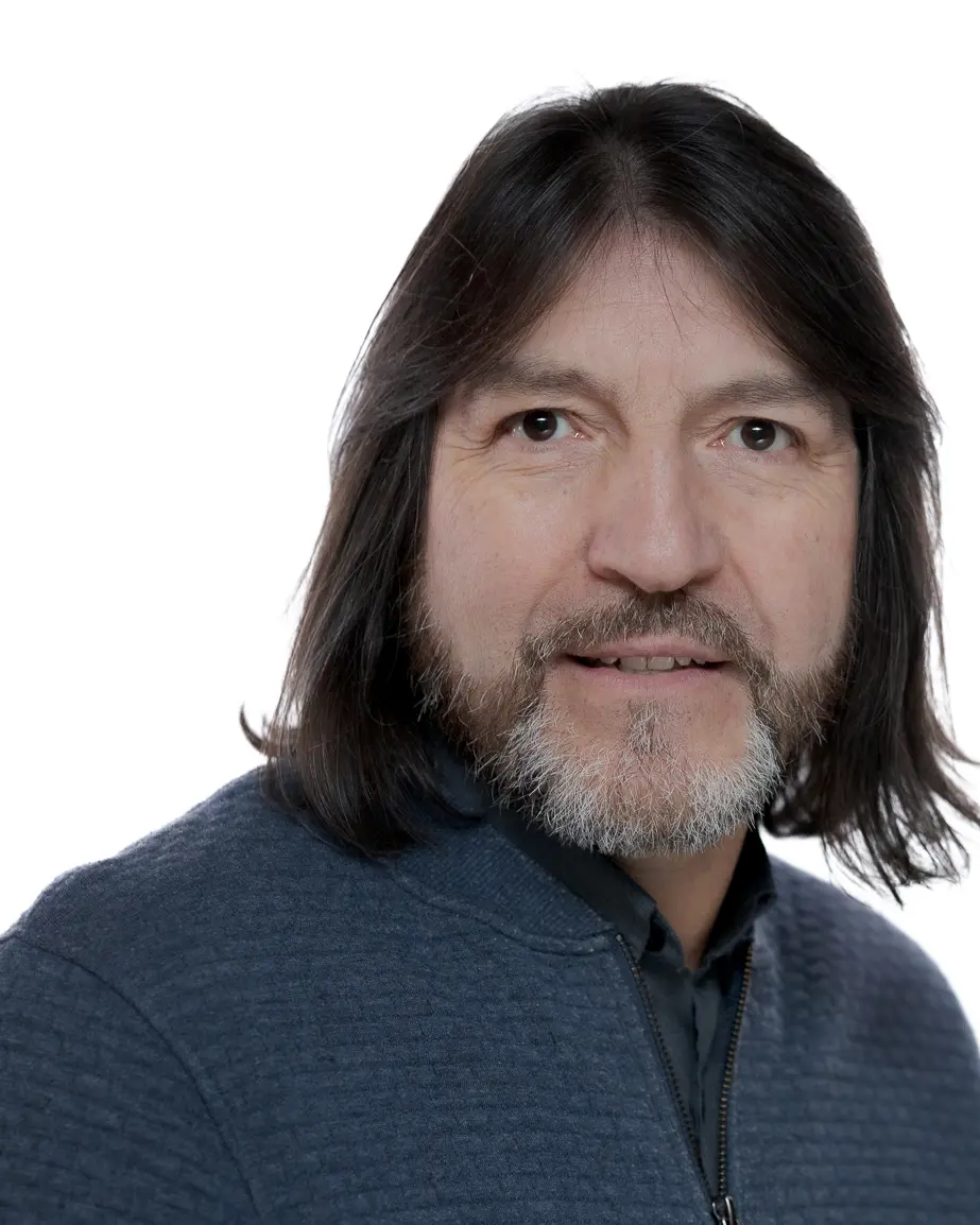 En person med langt hår