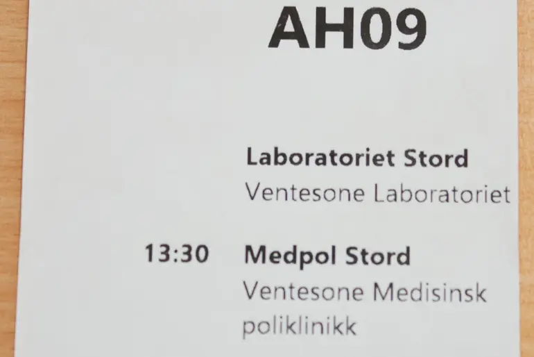 Bilde av ventelapp