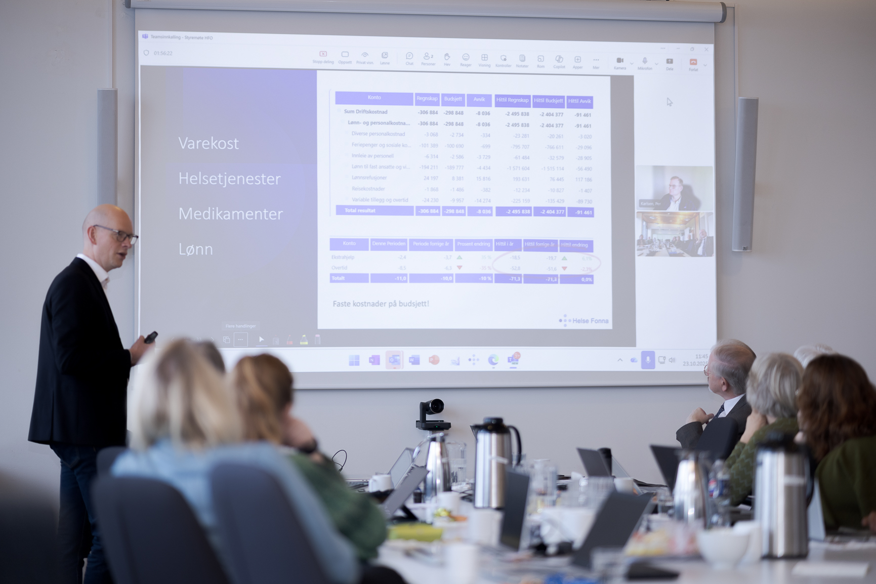 En person som holder en presentasjon