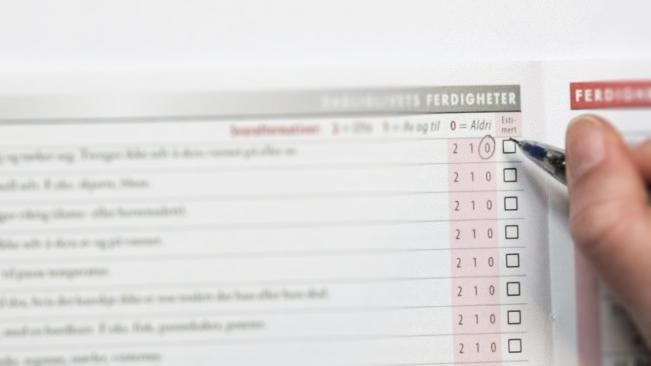 Utfylling av skjema. (Foto)