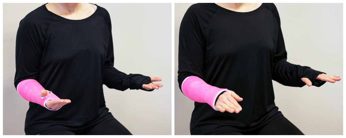 En person iført en svart genser