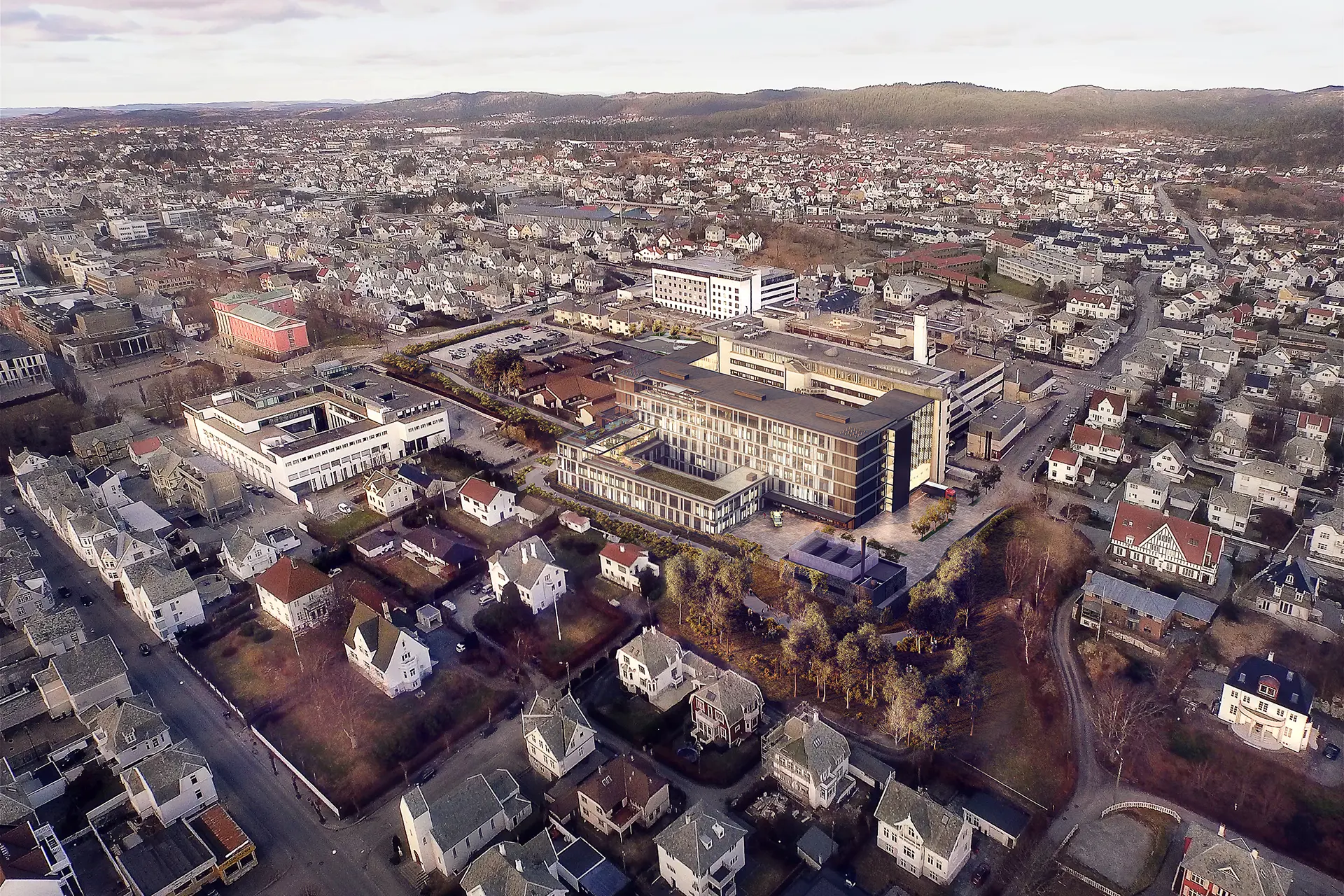 Skisse for utbygging av Haugesund sjukehus