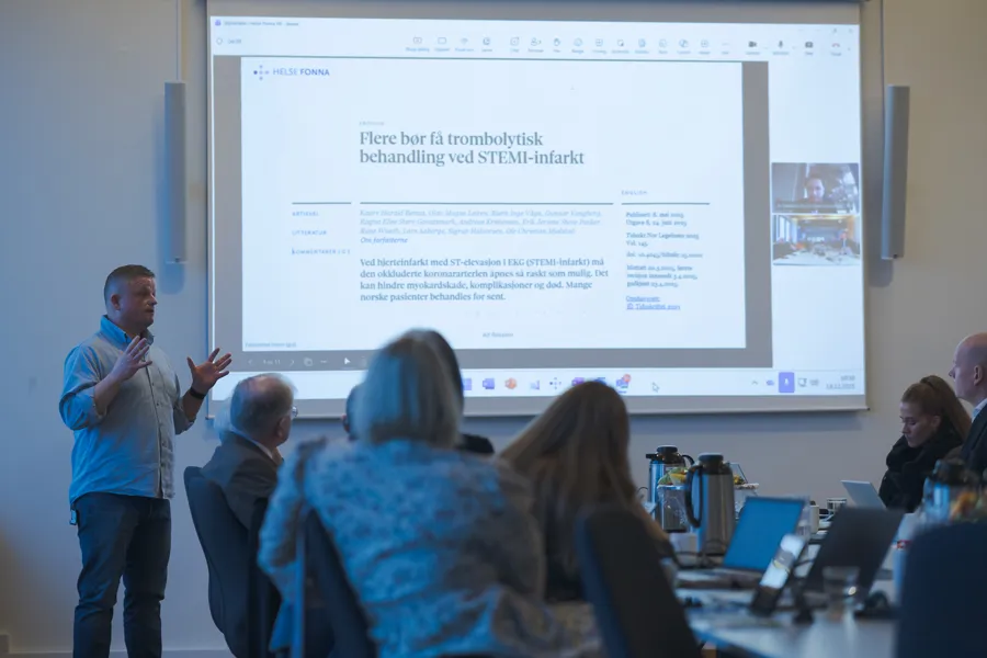 En person som holder en presentasjon